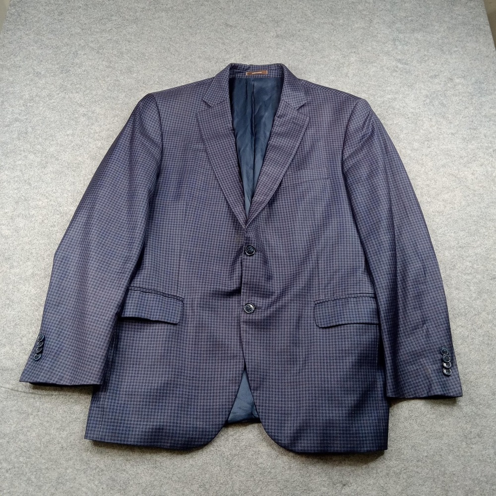 Peter Millar Blazer Mens 42 Blue Check Sport Coat Jacket Two Button‎ Formal*